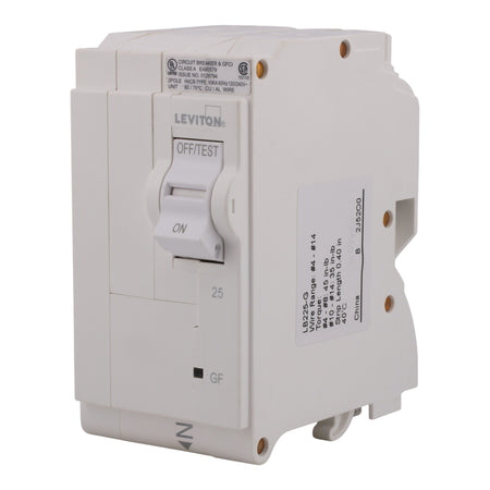 Leviton LB225-G 25A 2P 120/240V GFCI Plug-On Neutral Circuit Breaker - Image 2