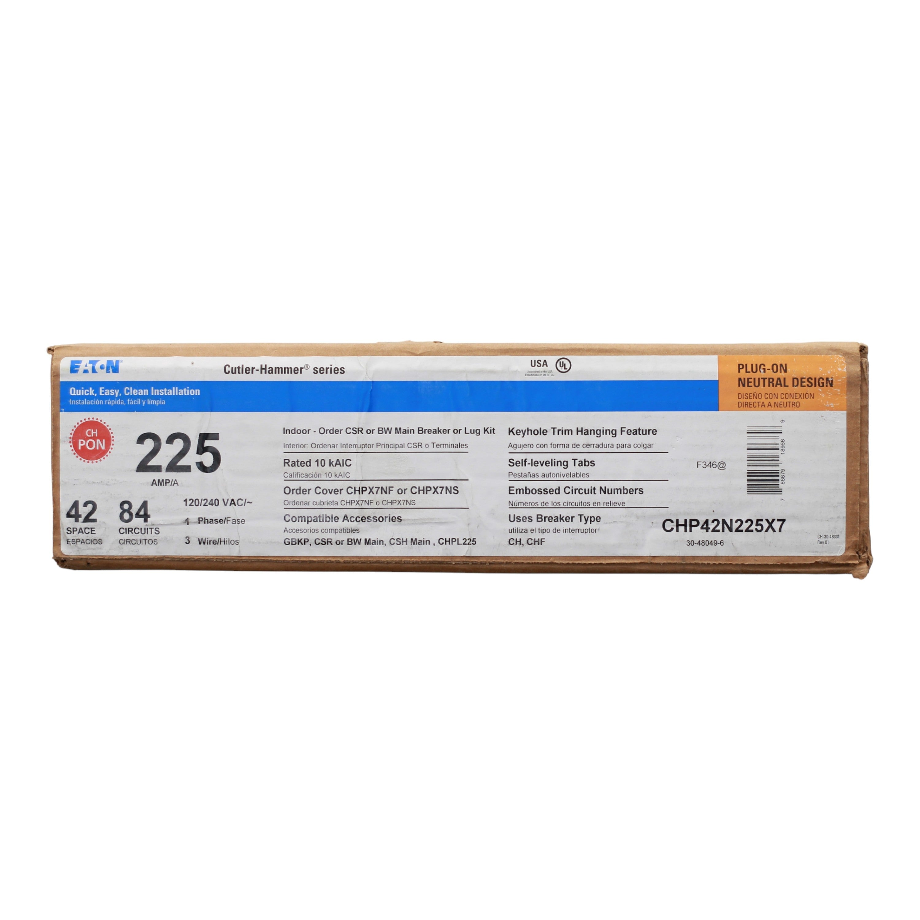 Eaton CH, CHP42N225X7, 225A, 42 Space, 120/240V, Plug-On Neutral, Convertible Loadcenter - Image 3