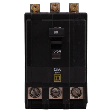 Square D QO, QOB380VH, 80A, 3P, 120/240V, Thermal Magnetic, Bolt-On, Circuit Breaker - Image 2