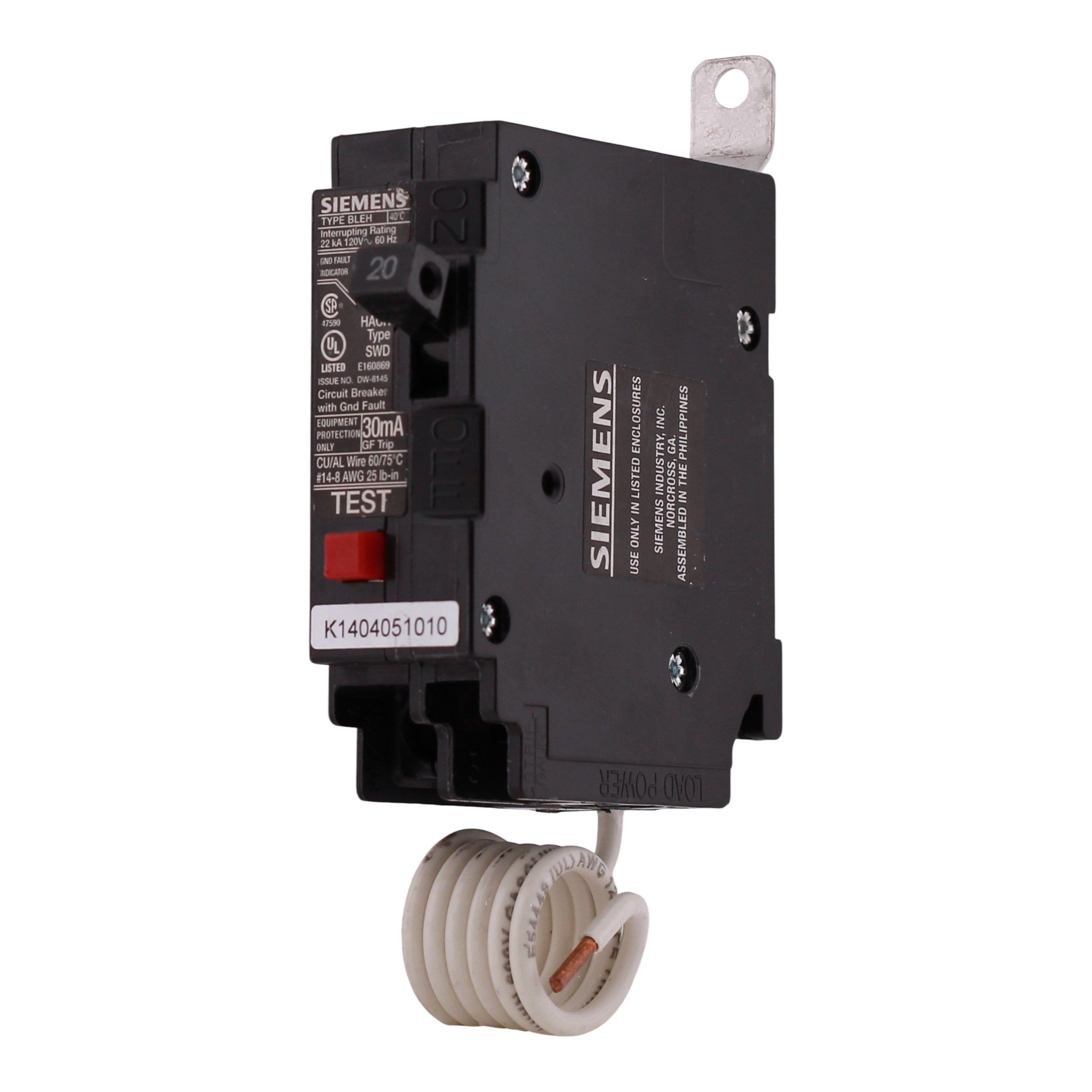 Siemens BLEH2, BE120H, 20A, 1P, 120V, GFCI, Bolt-On, Circuit Breaker - Image 4