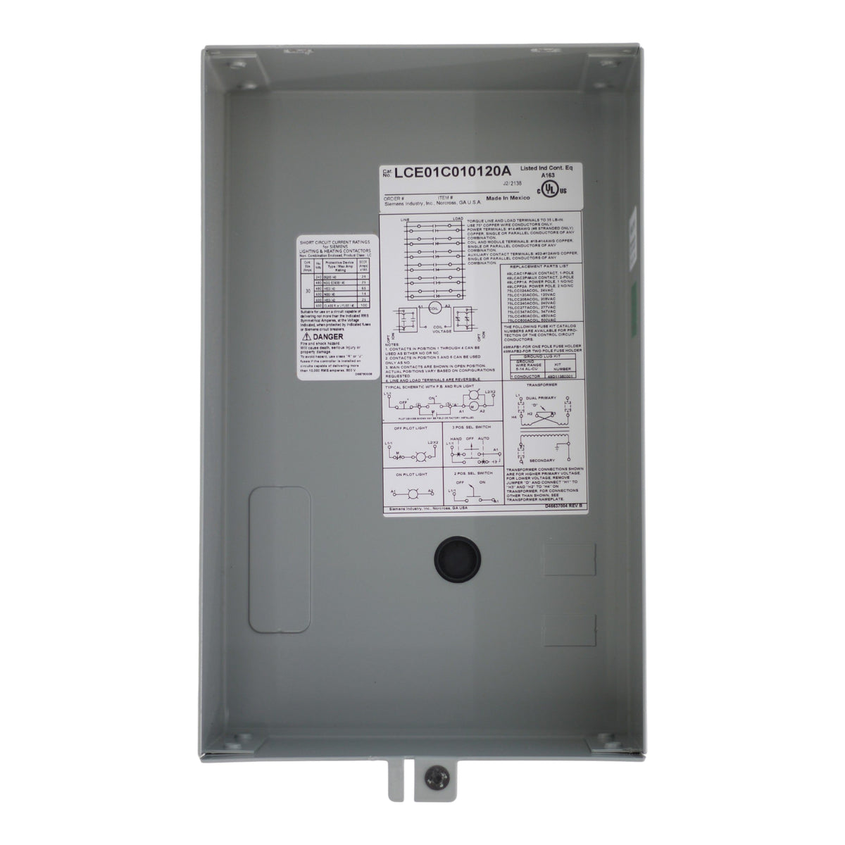 Siemens, LCE01C010120A, 30A, 10-Pole, 120V, Electrically Held, NEMA 1, Lighting Contactor - Image 4
