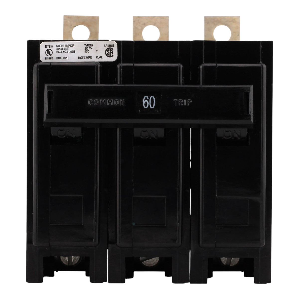 Eaton BAB3060H 60A 3P 240V Bolt-On Thermal-Mag Circuit Breaker - Image 3