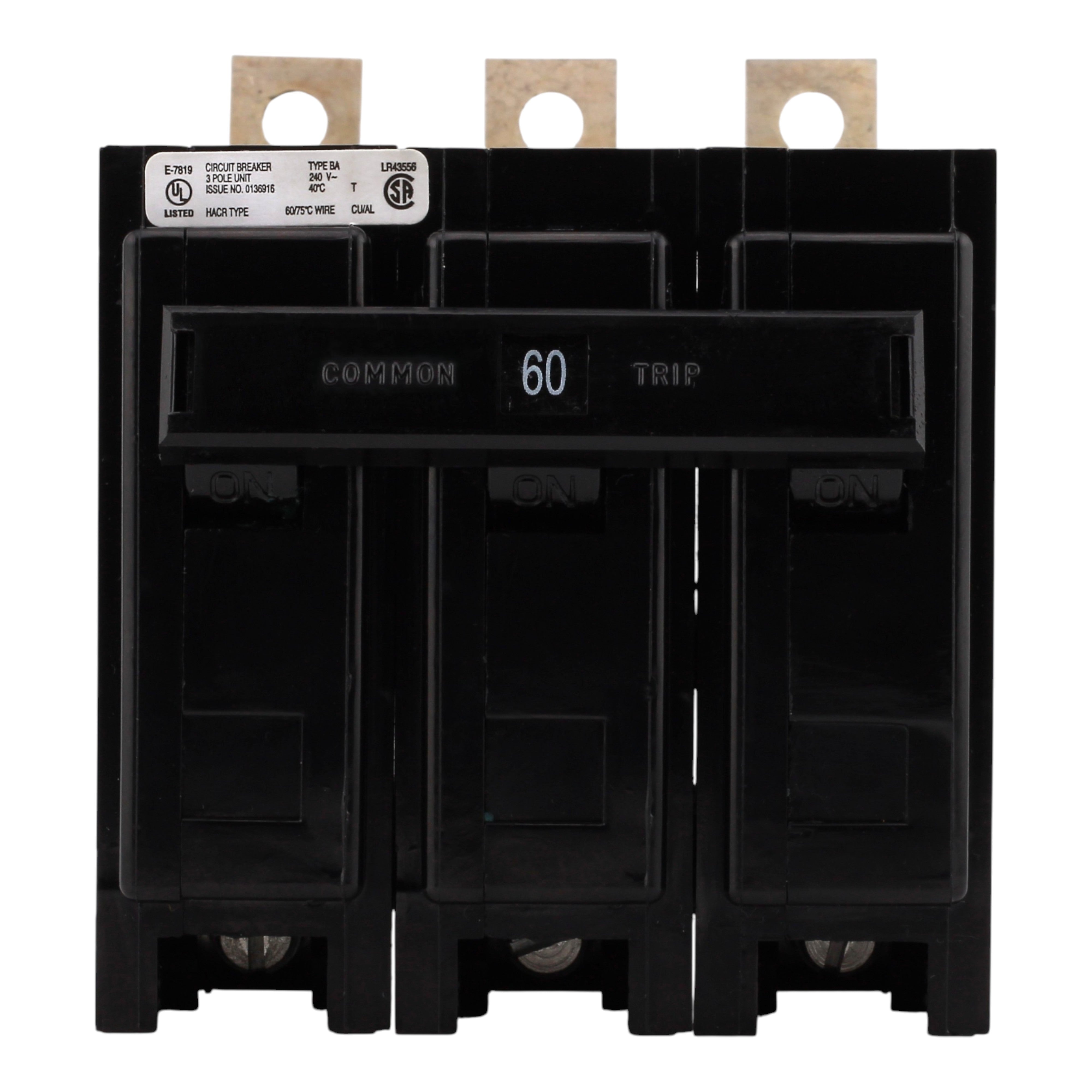 Eaton BAB3060H 60A 3P 240V Bolt-On Thermal-Mag Circuit Breaker - Image 3