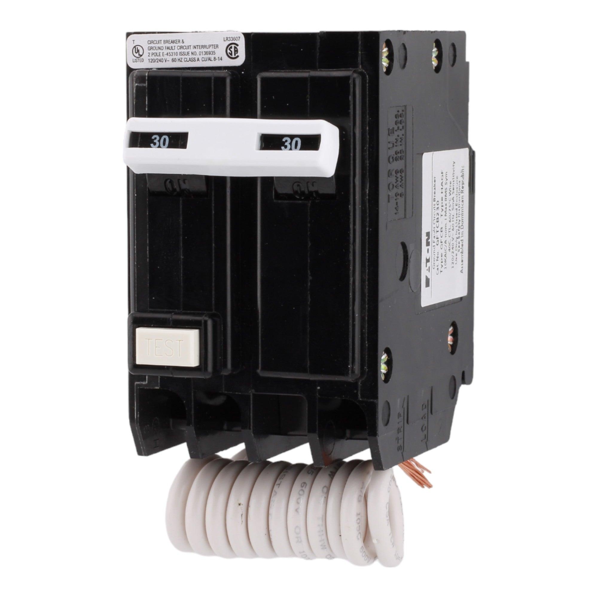 Eaton BR GFTCB230 30A 2P 120/240V GFCI Pigtail Neutral Circuit Breaker - Image 2