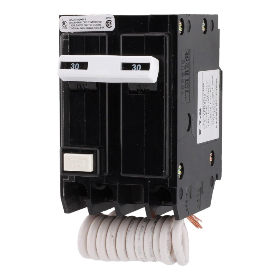 Eaton BR GFTCB230 30A 2P 120/240V GFCI Pigtail Neutral Circuit Breaker - Image 2