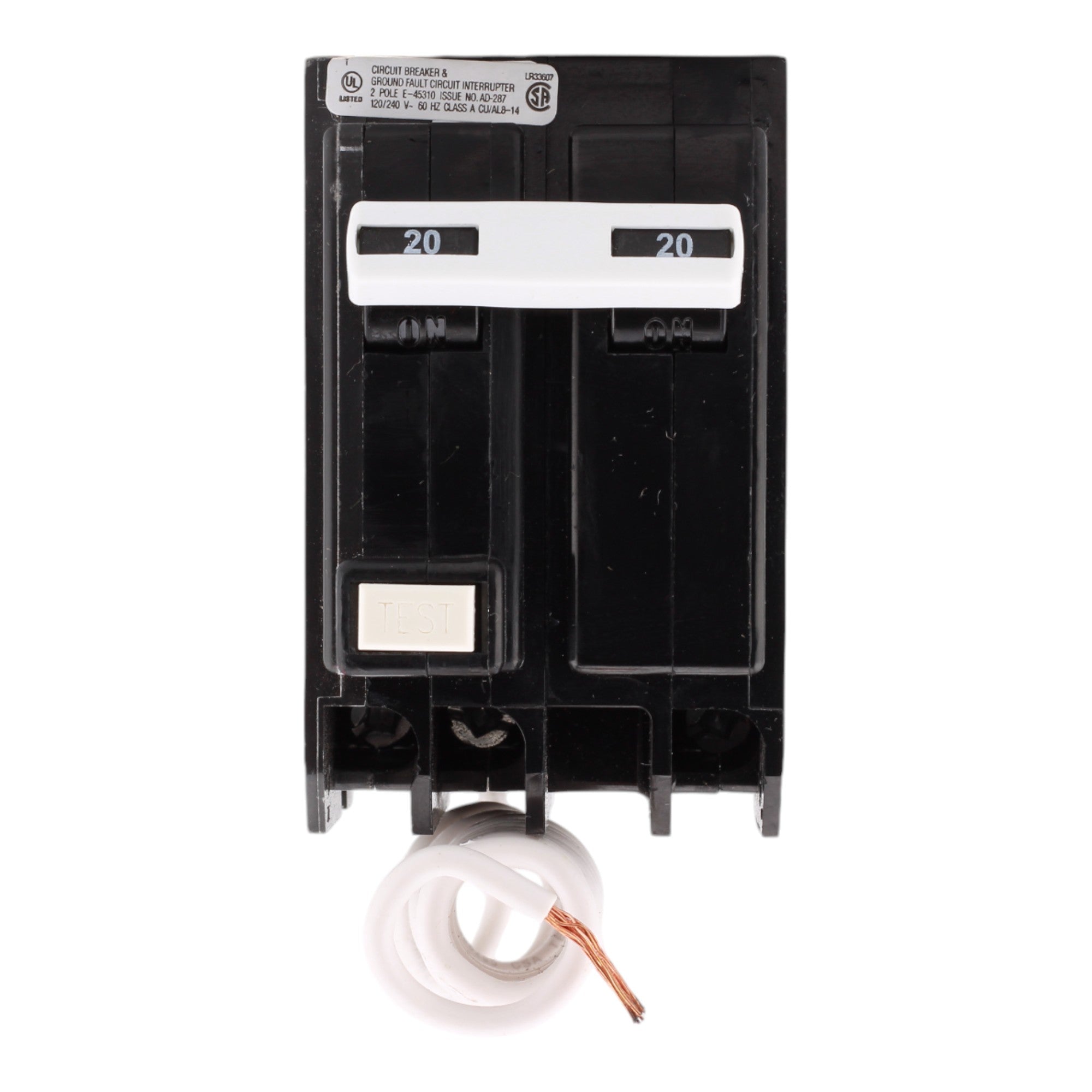 Eaton GFTCB220 20A 2-Pole BR GFCI Circuit Breaker, Plug-On, 240V, UL - Image 2