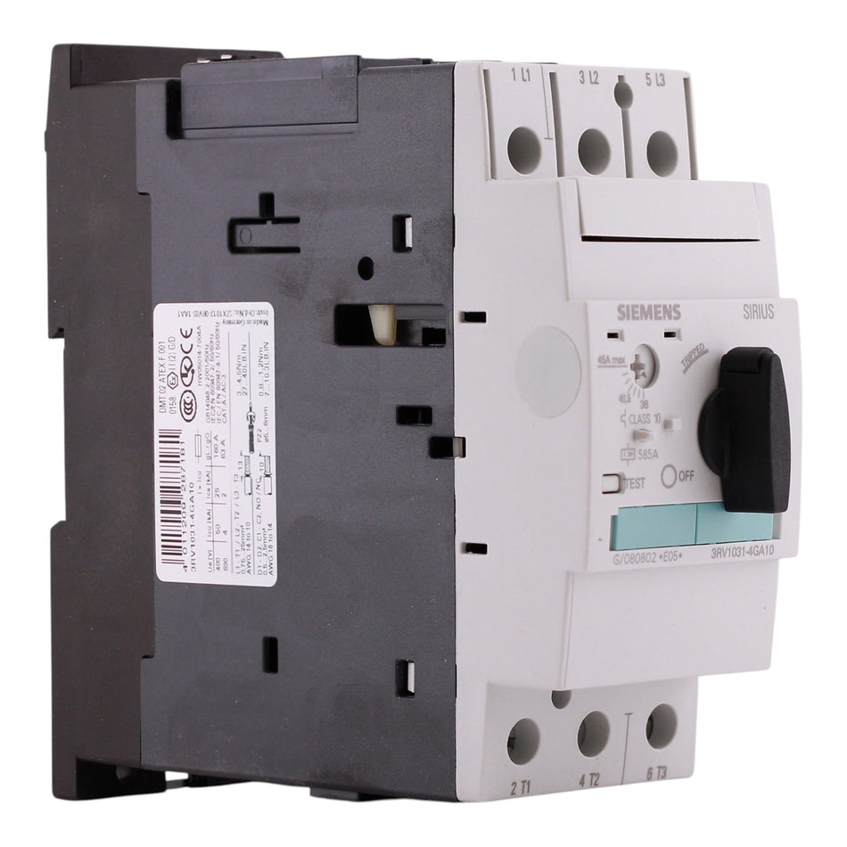 Siemens SIRIUS 3RV1, 3RV1031-4GA10, 36-45A, 3P, 690V, Motor Protection, Circuit Breaker