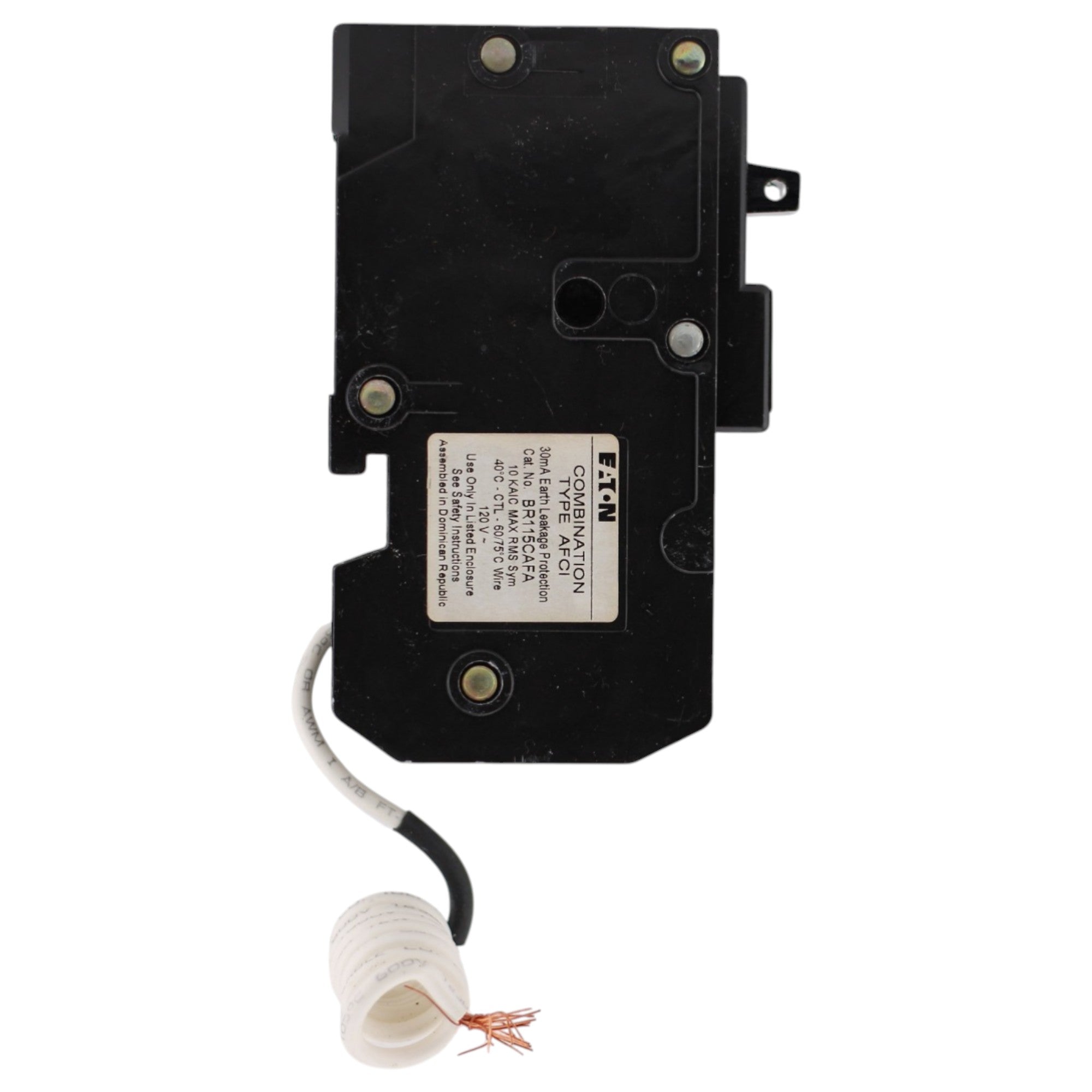 Eaton BR, BR115CAFA, 15A, 1P, 120/240V, AFCI, Pigtail Neutral, Circuit Breaker - Image 5