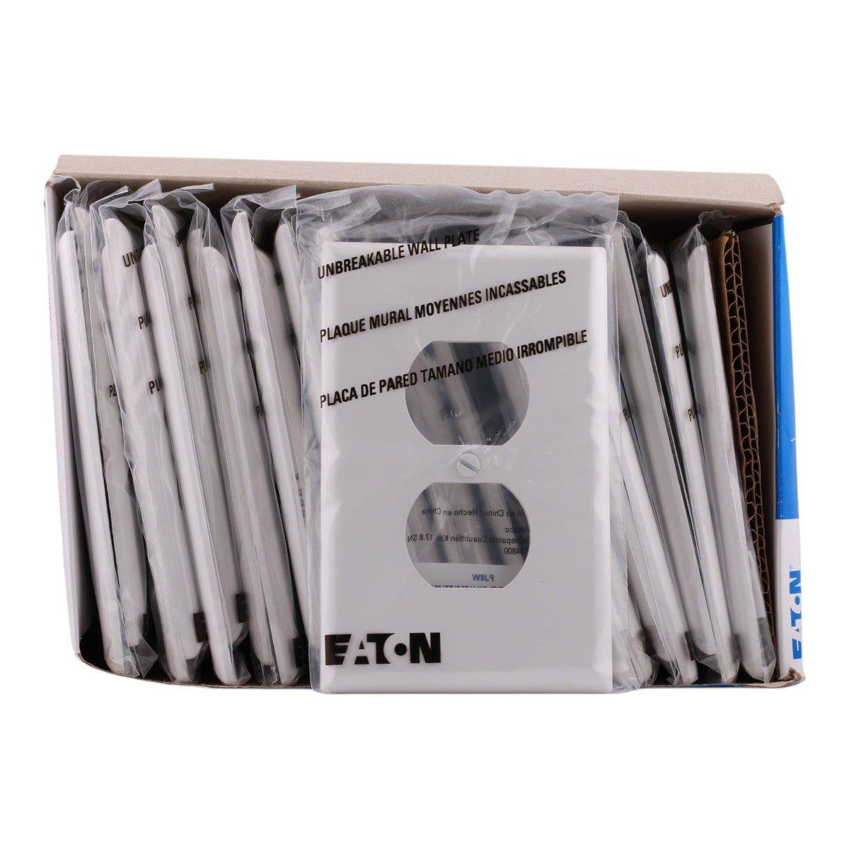 Eaton PJ8W-PACK-25  Mid-Size 1-Gang Duplex Receptacle Wallplate, White - Image 3