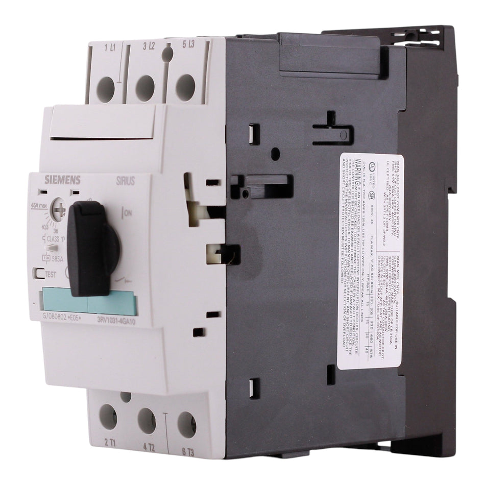 Siemens SIRIUS 3RV1, 3RV1031-4GA10, 36-45A, 3P, 690V, Motor Protection, Circuit Breaker - Image 2