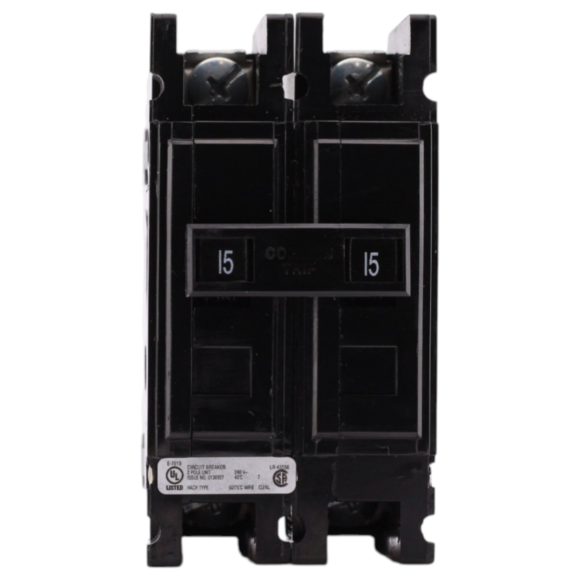 Eaton QC, QC2015H, 15A, 2P, 240V, 10kA, Cable-In/Cable-Out, Circuit Breaker - Image 2
