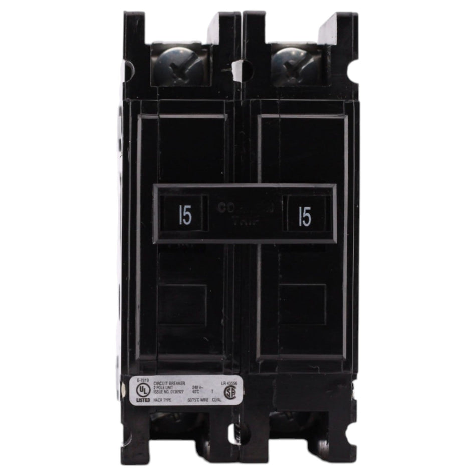 Eaton QC, QC2015H, 15A, 2P, 240V, 10kA, Cable-In/Cable-Out, Circuit Breaker - Image 2