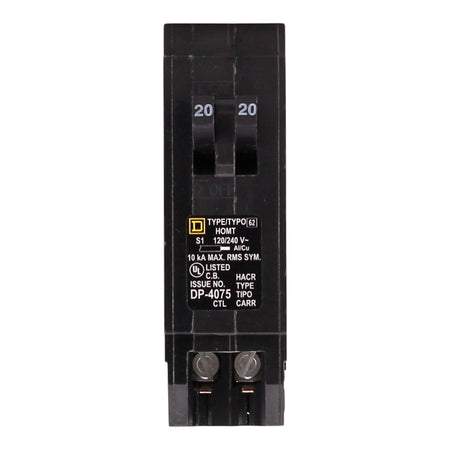 Square D HOMT2020 20 Amp Tandem 120V Standard Trip Circuit Breaker UL - Image 3