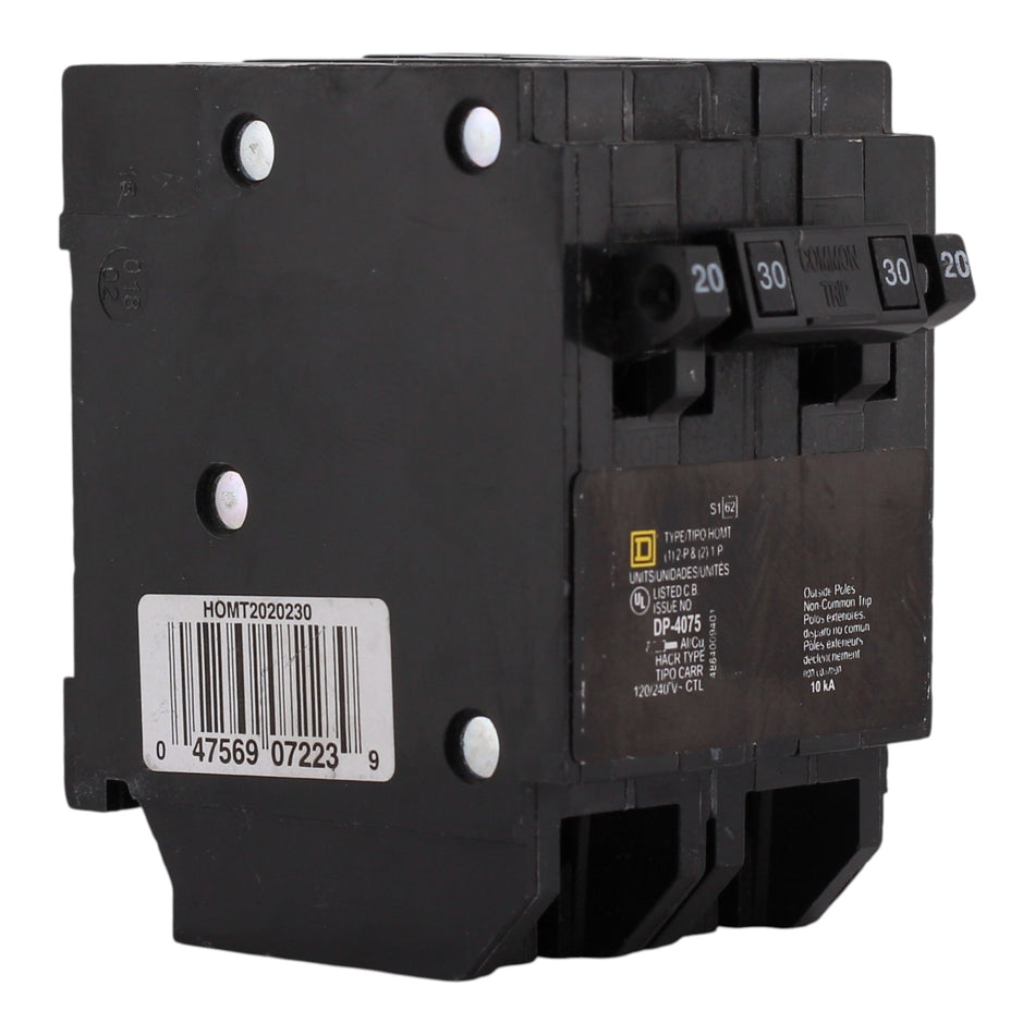 Square D Homeline, HOMT2020230, 20/30A, 2x1P/1x2P, 120/240V, Tandem, Circuit Breaker