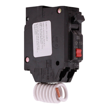 GE Q-Line, THQL1115GFT, 15A, 1P, 120V, GFCI, Pigtail Neutral, Circuit Breaker