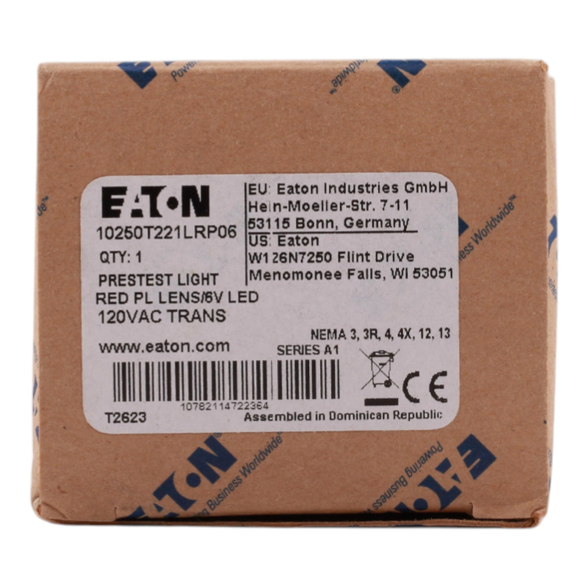 Eaton 10250T221LRP06 120V Red LED Watertight Indicating Light - Image 2
