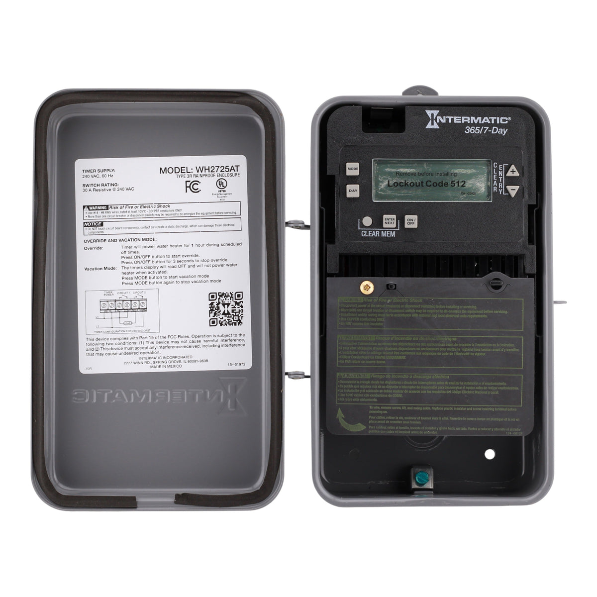 Intermatic, WH2725AT, 7-Day, Pre-Programmed, Water Heater Timer, 240V, 30A, DPST - Image 5