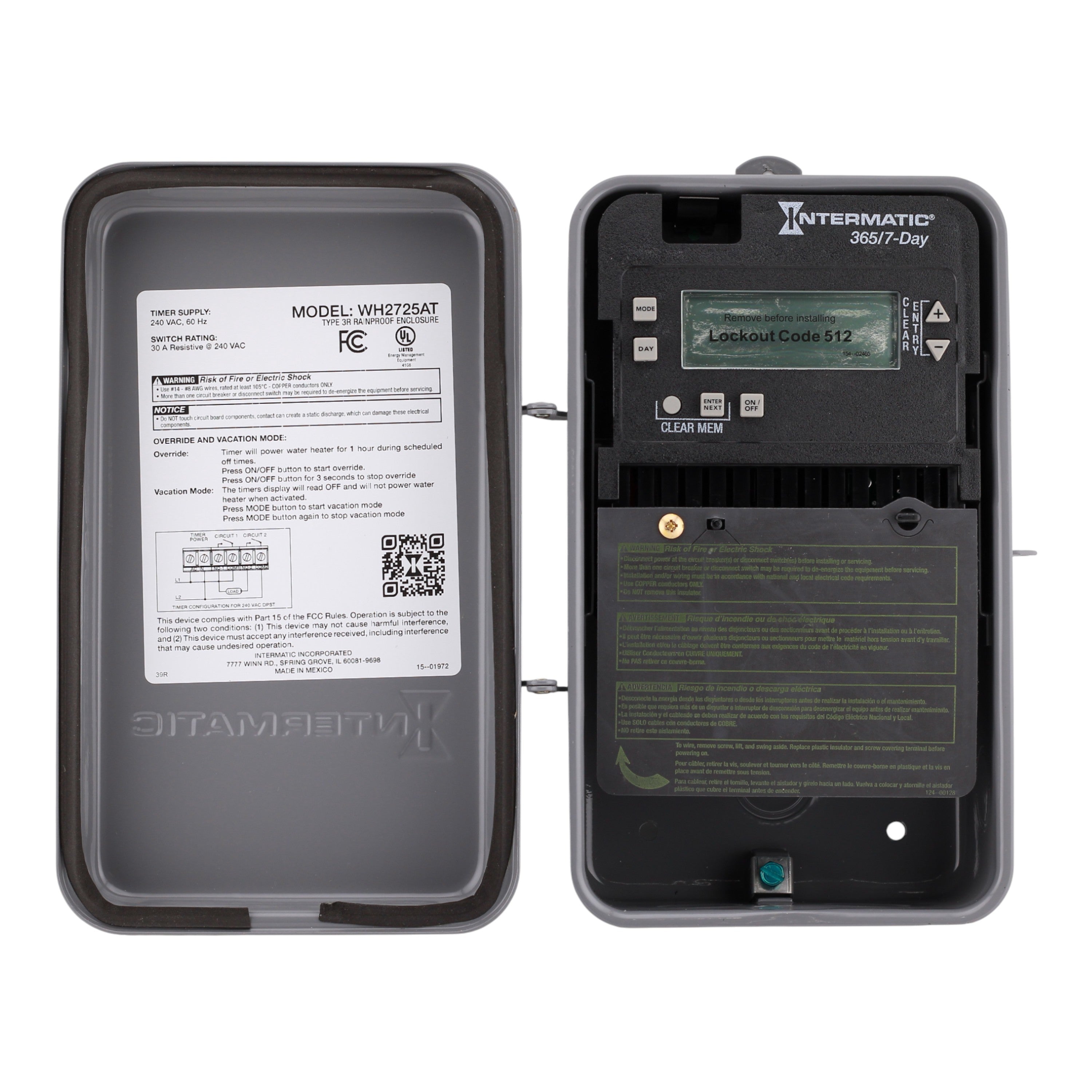 Intermatic, WH2725AT, 7-Day, Pre-Programmed, Water Heater Timer, 240V, 30A, DPST - Image 5