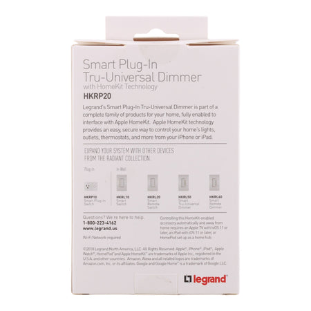 Legrand HKRP20 Smart Plug-In Dimmer – HomeKit Compatible, 120V, Wireless, Tru-Universal, No Wiring Required, White - Image 2