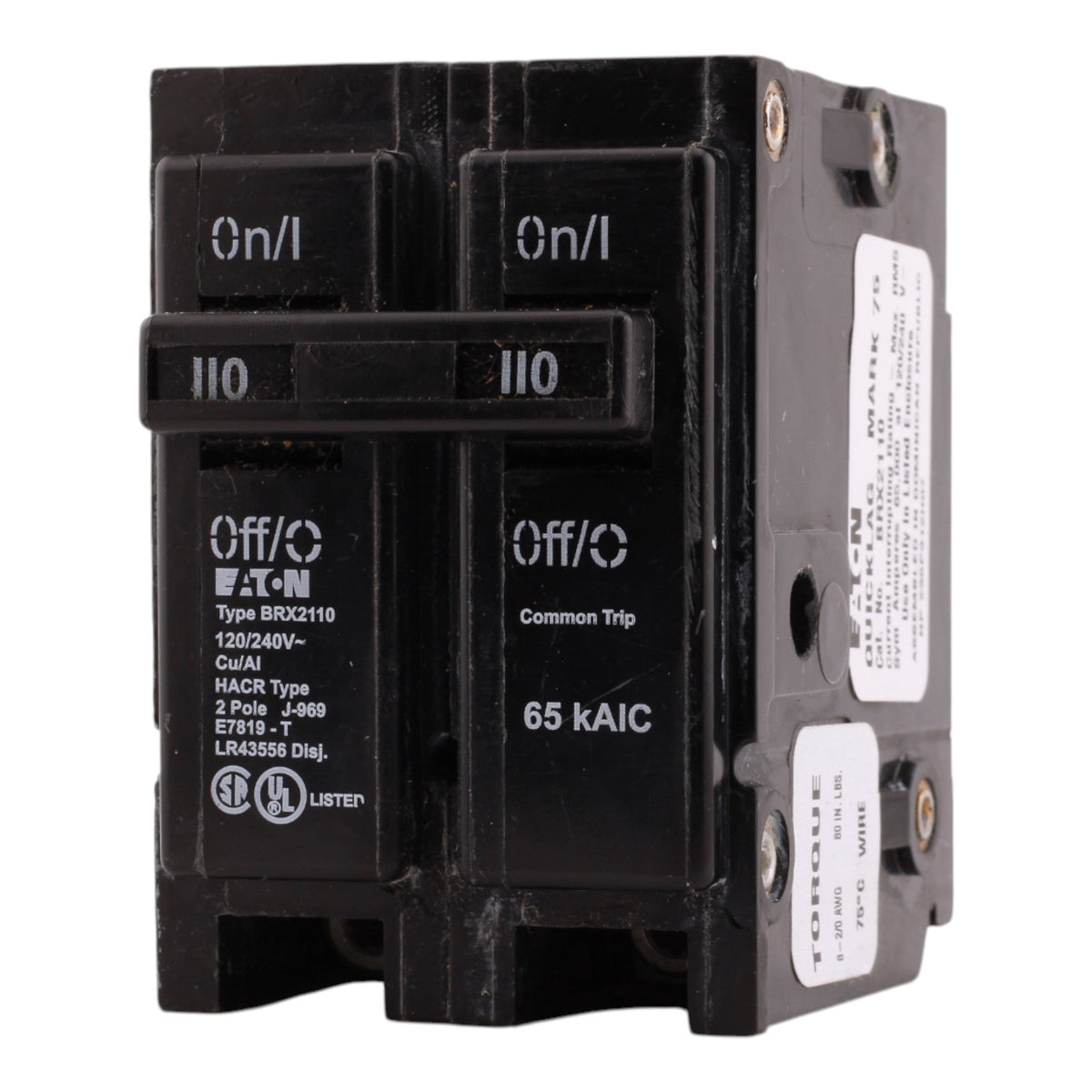 Eaton BRX2110 110A 2P 120/240V Thermal-Magnetic Circuit Breaker - Image 6