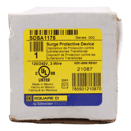 Square D Surgelogic SDSA1175 36kA 120/240V Type 1 SPD - Image 2