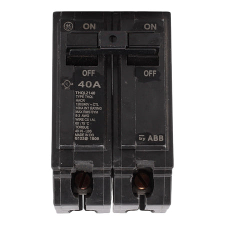 GE THQL2140, 40A, 120/240V, 2-Pole Circuit Breaker, Plug-In, for Load Centers and Lighting Panels - Image 2