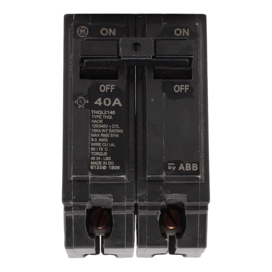 GE THQL2140, 40A, 120/240V, 2-Pole Circuit Breaker, Plug-In, for Load Centers and Lighting Panels - Image 2