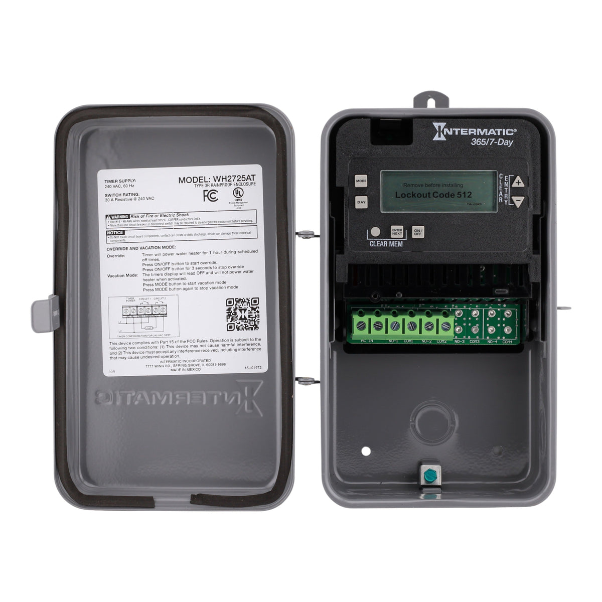 Intermatic, WH2725AT, 7-Day, Pre-Programmed, Water Heater Timer, 240V, 30A, DPST - Image 6