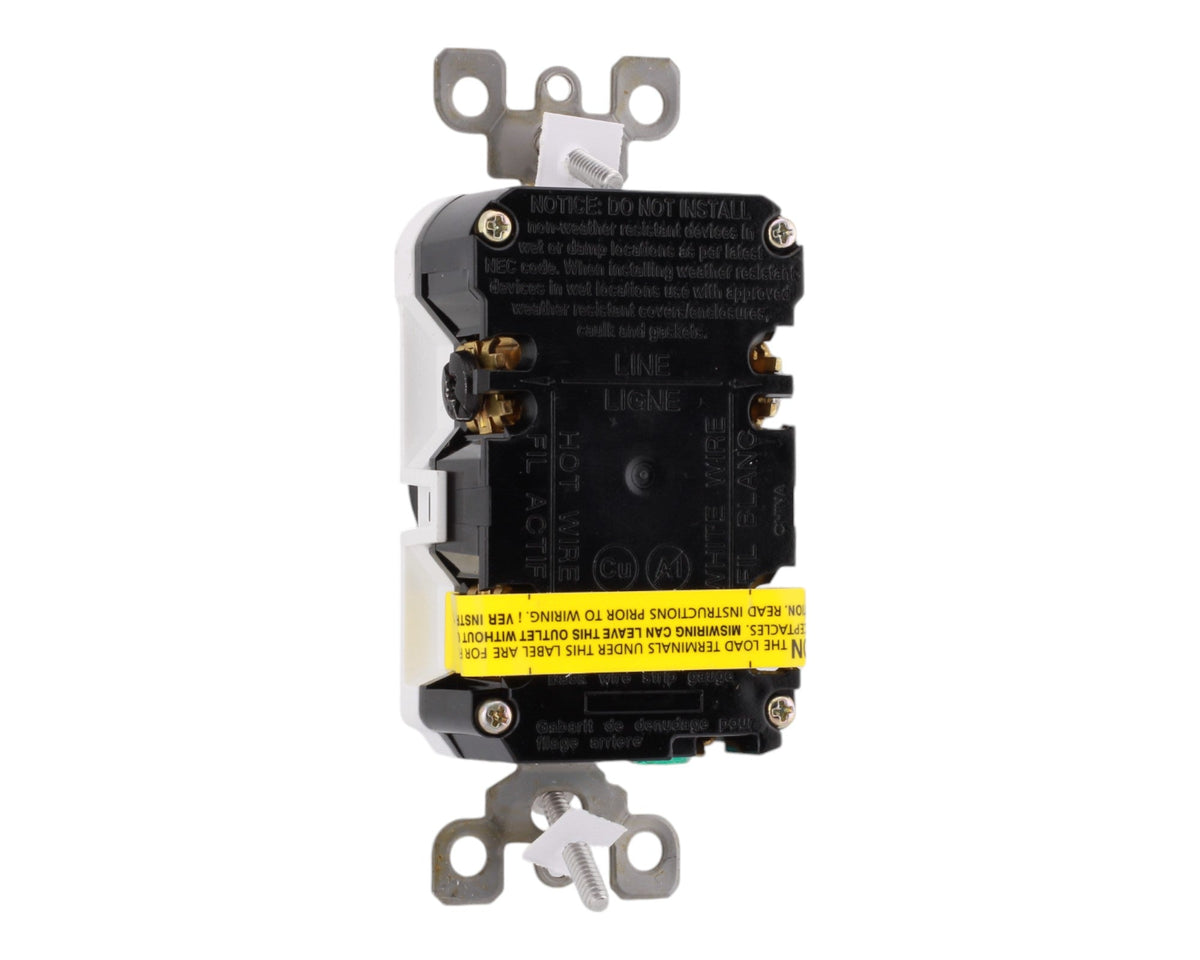 Leviton GFWT1-W 15 Amps 125 Volts GFCI Outlet Weather-Resistant and Tamper-Resistant with LED Indicator, White - Image 5