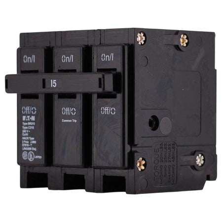 Eaton BR, BR315, 15A, 3P, 240V, Thermal Magnetic, Plug-On, Circuit Breaker - Image 3