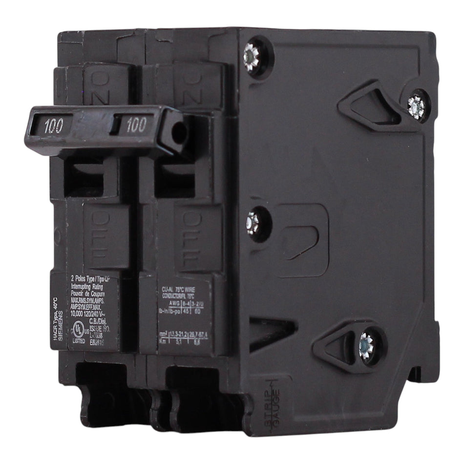 Siemens Q2100 100 Amps 120/240 Volts Double Pole Thermal Magnetic Circuit Breaker, Plug-In Mount - Image 2