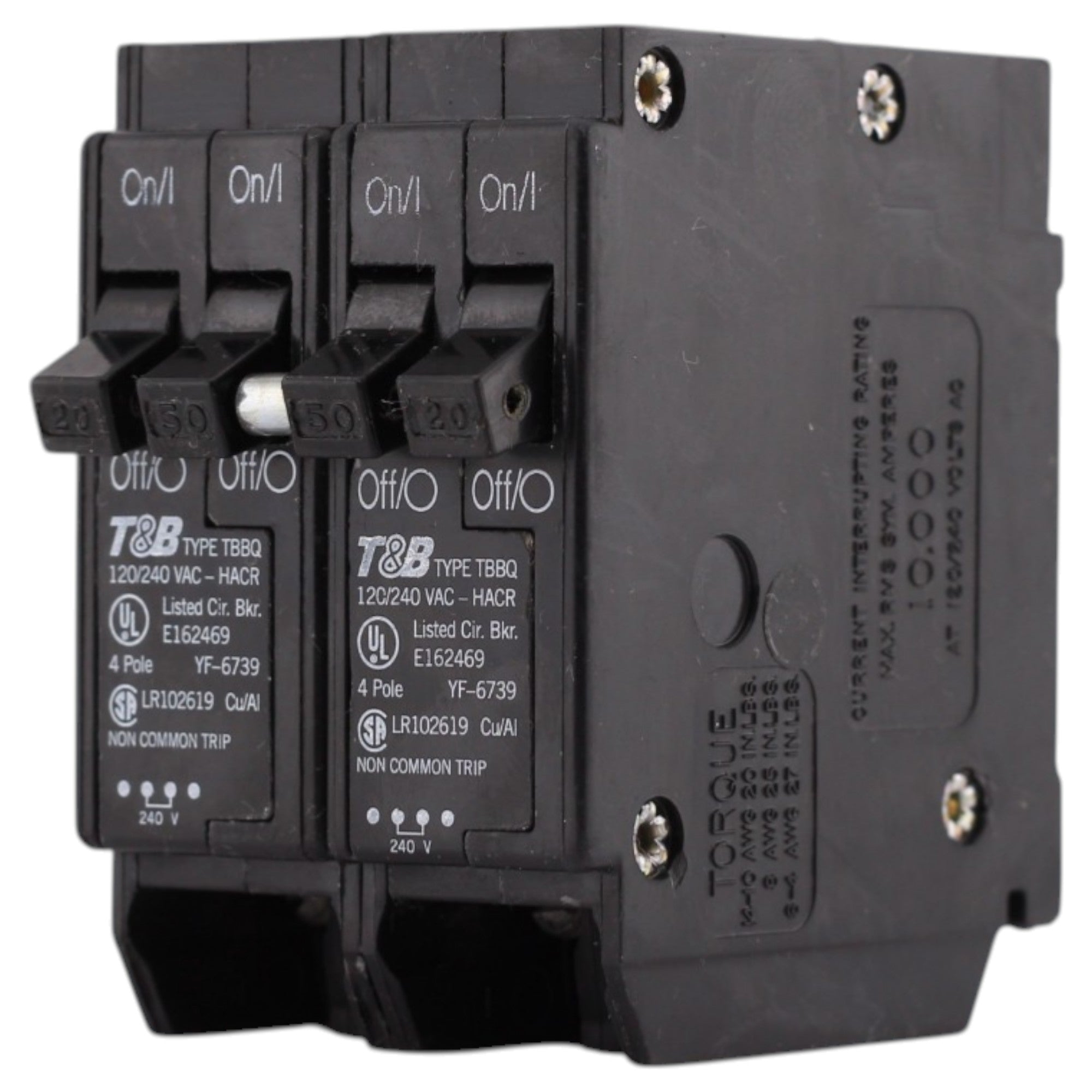Thomas & Betts TBBQ, TBBQ2502120, 20A/50A, 4P, 120/240V, Quadplex, Circuit Breaker - Image 3