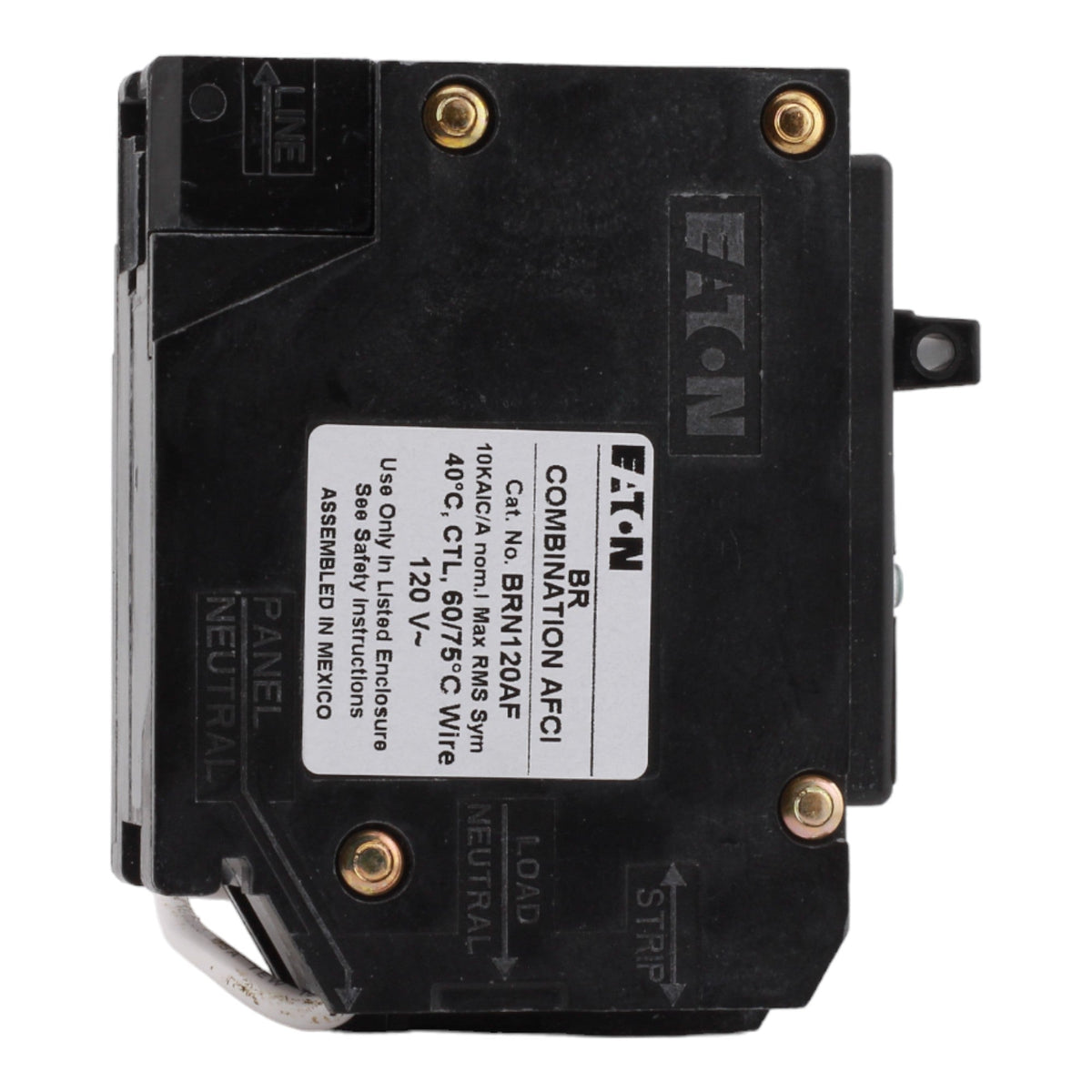 Eaton BRN120AFCS 20A 120V 1-pole AFCI Circuit Breaker Pigtail Neutral - Image 4