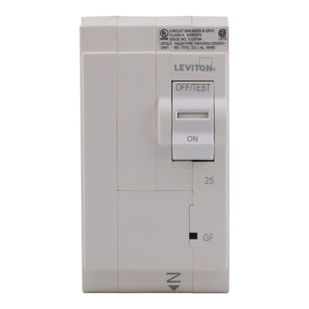 Leviton LB225-G 25A 2P 120/240V GFCI Plug-On Neutral Circuit Breaker - Image 4