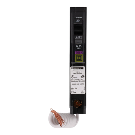 Square D QO QO120VHDF 20A 1P 120V AFCI/GFCI Pigtail Neutral Circuit Breaker 22kA - Image 4