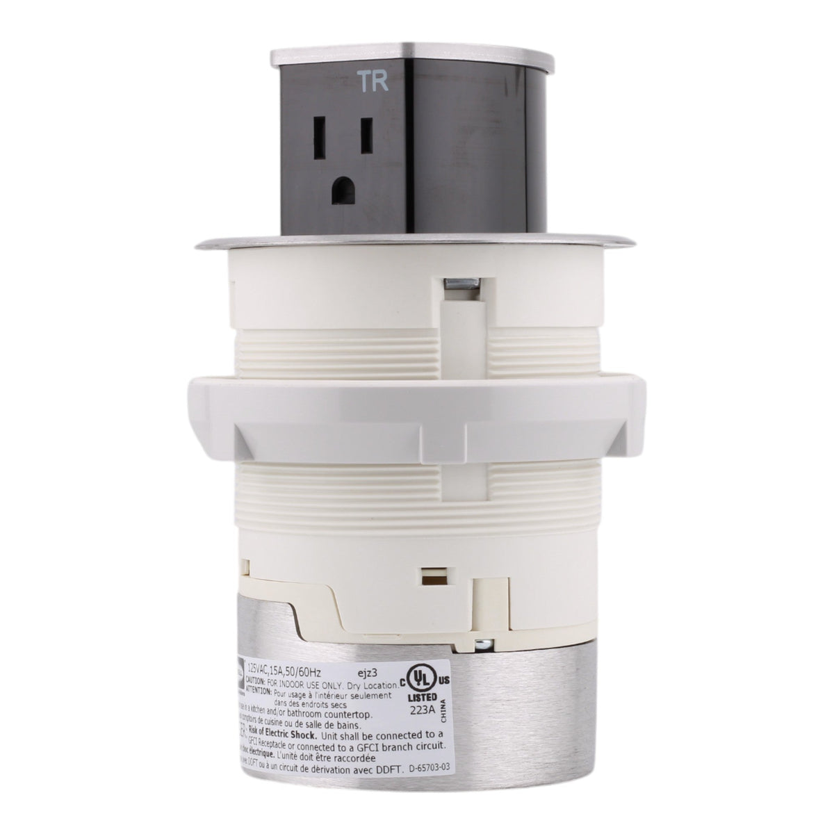 Hubbell Wiring, RCT200ALU, 15 Amps, 125 Volts, 2-Pole, Kitchen Counter Receptacle, Surface Mount, Tamper Resistant, Aluminum - Image 3