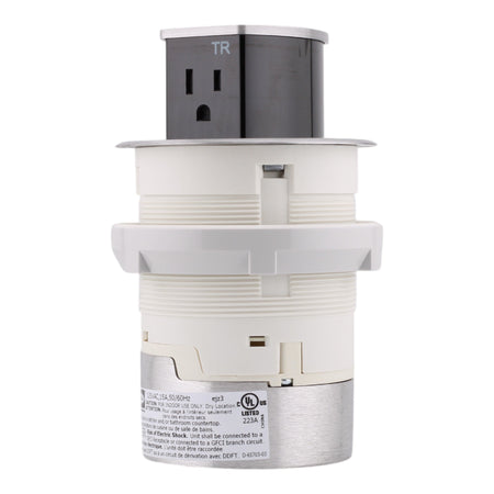 Hubbell Wiring, RCT200ALU, 15 Amps, 125 Volts, 2-Pole, Kitchen Counter Receptacle, Surface Mount, Tamper Resistant, Aluminum - Image 3