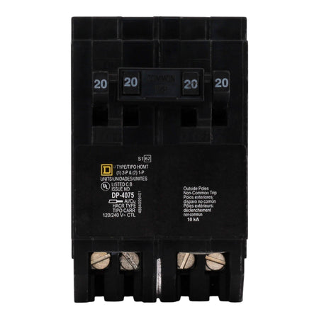 Square D Homeline HOMT2020220 20A Quad Tandem (2x1P 20A + 1x2P 20A) 120/240V Circuit Breaker - Image 3