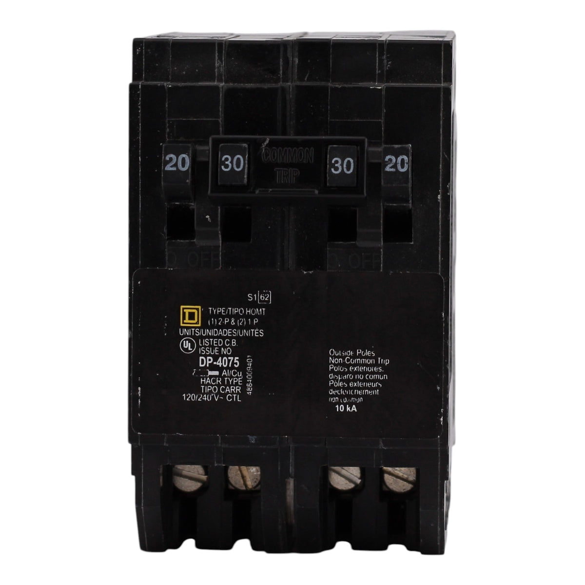 Square D Homeline, HOMT2020230, 20/30A, 2x1P/1x2P, 120/240V, Tandem, Circuit Breaker - Image 3