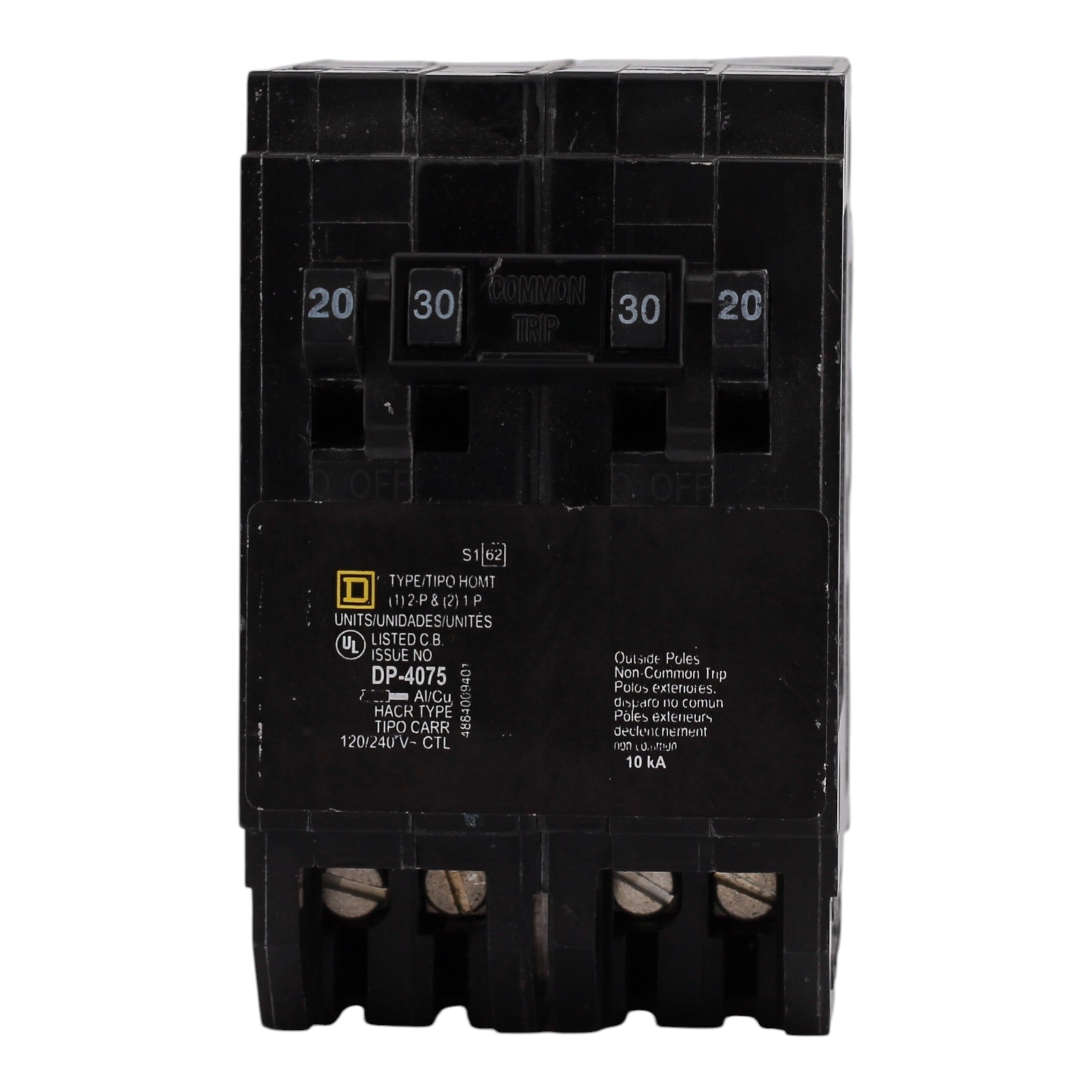 Square D Homeline, HOMT2020230, 20/30A, 2x1P/1x2P, 120/240V, Tandem, Circuit Breaker - Image 3