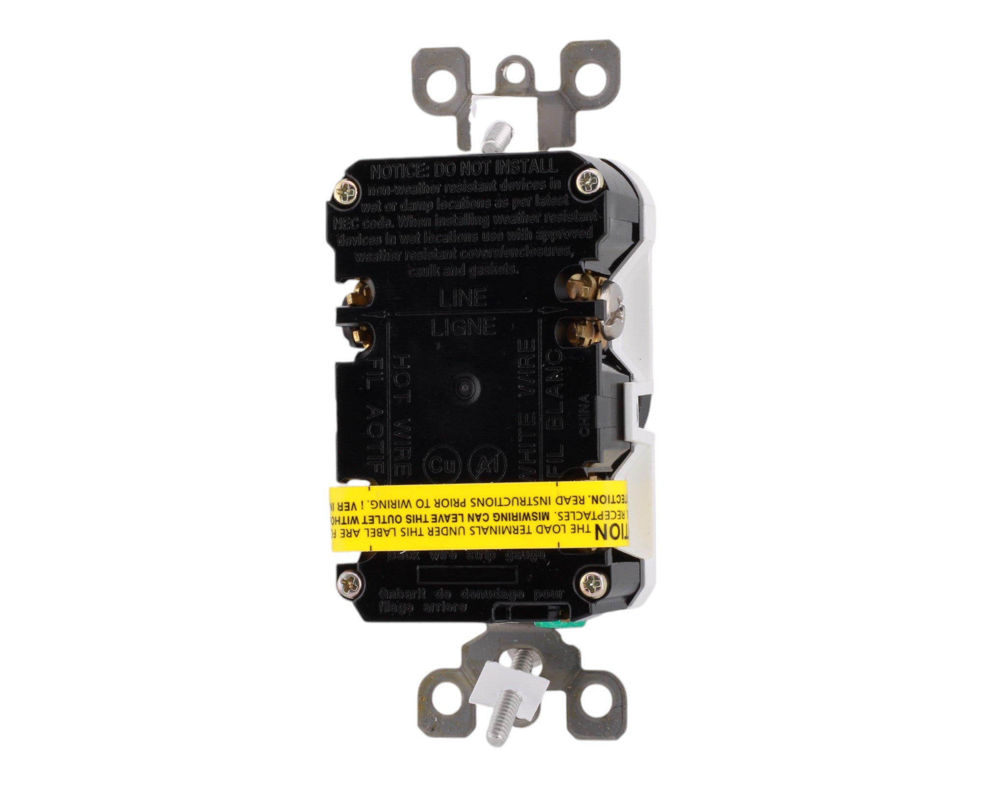 Leviton GFWT1-W 15 Amps 125 Volts GFCI Outlet Weather-Resistant and Tamper-Resistant with LED Indicator, White - Image 6