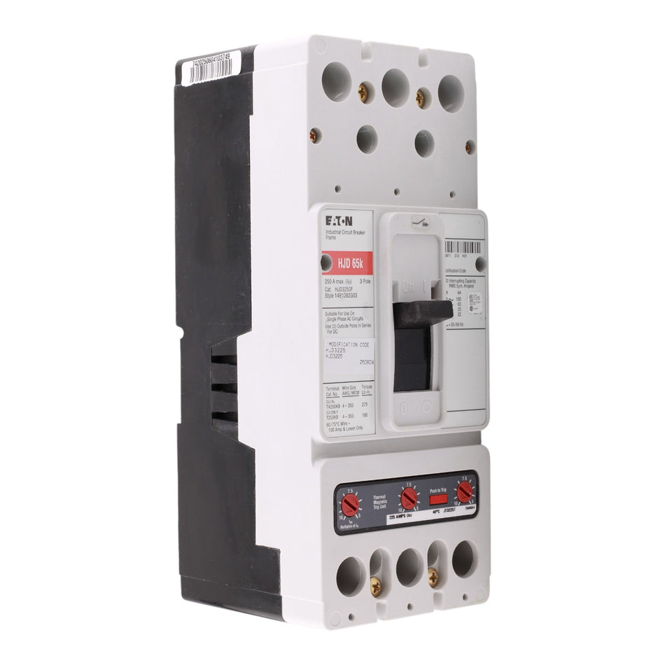 Eaton Series C HJD3225 225A 3P 600V Molded Case Circuit Breaker