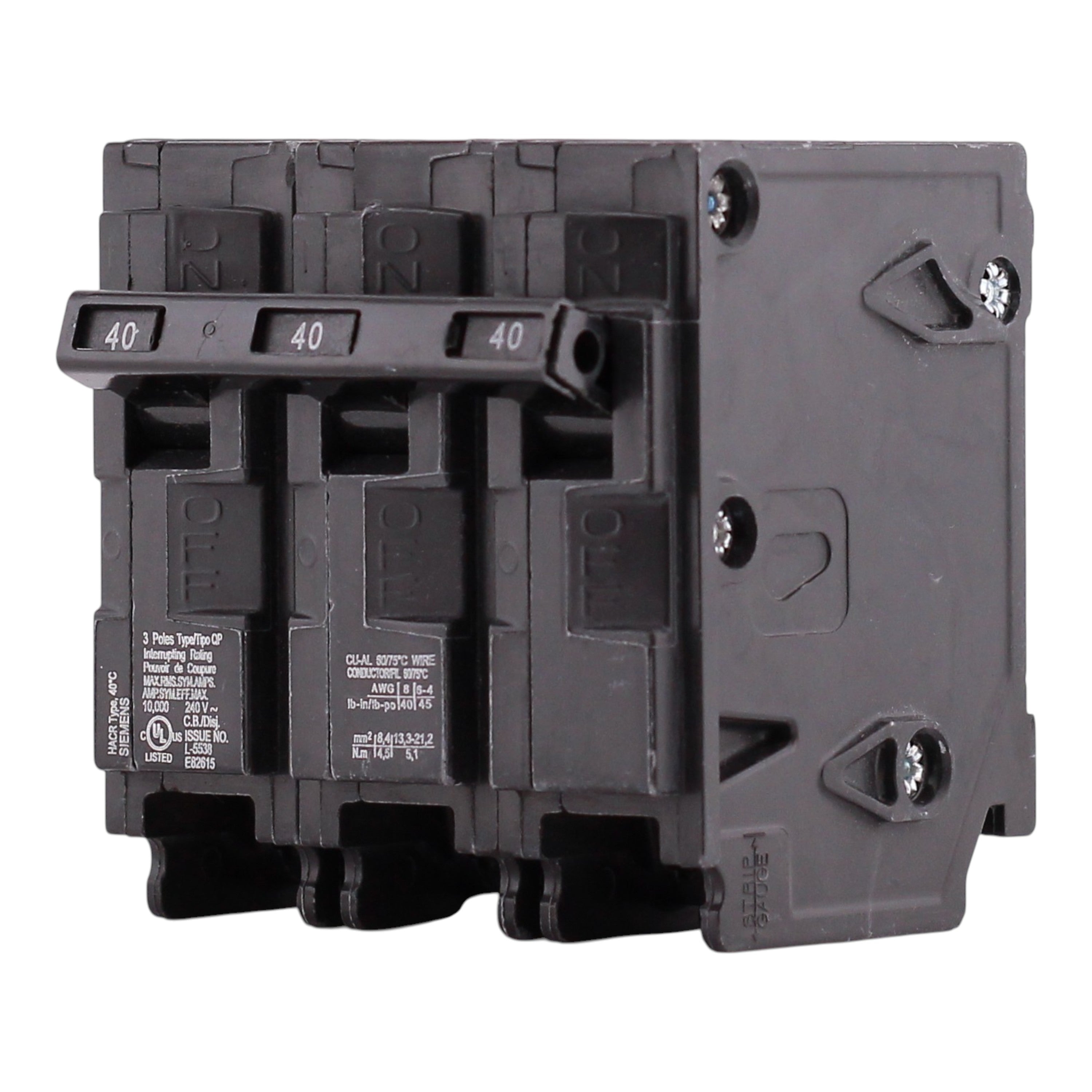 Siemens QP, Q340, 40A, 3P, 240V, Thermal Magnetic, Plug-In, Circuit Breaker - Image 2