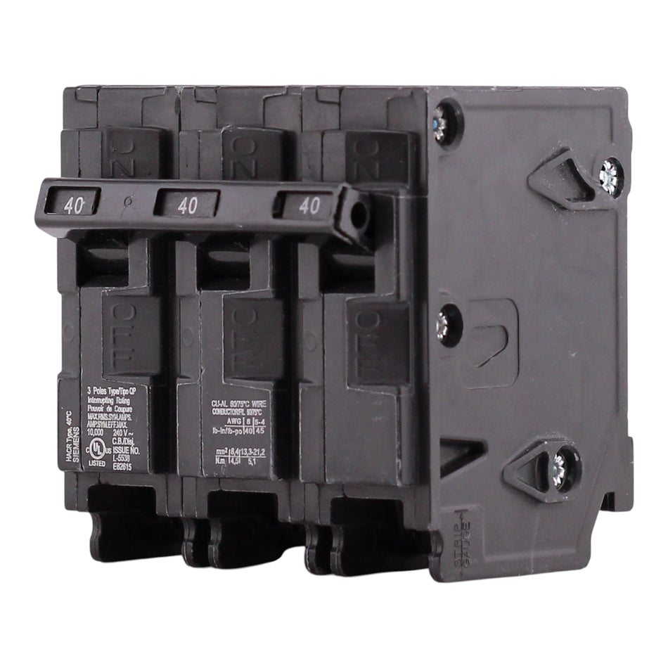 Siemens QP, Q340, 40A, 3P, 240V, Thermal Magnetic, Plug-In, Circuit Breaker - Image 2