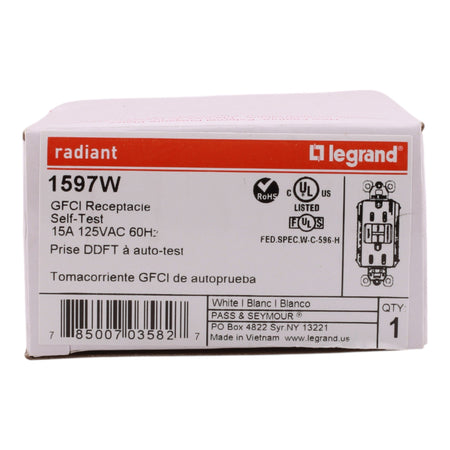 Legrand radiant 1597W 15A GFCI Duplex Receptacle White - Image 2