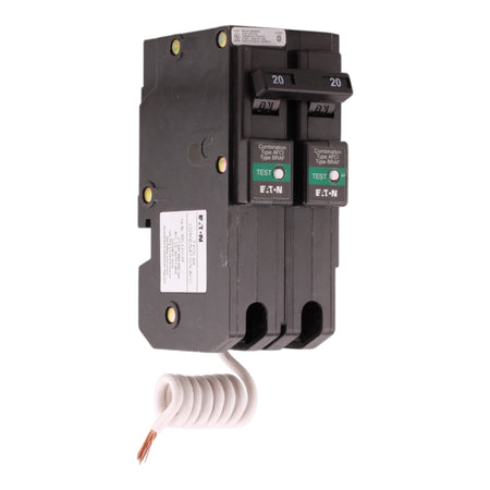 Eaton BR BRL220CAF 20A 2P 120/240V AFCI Pigtail Neutral Circuit Breaker