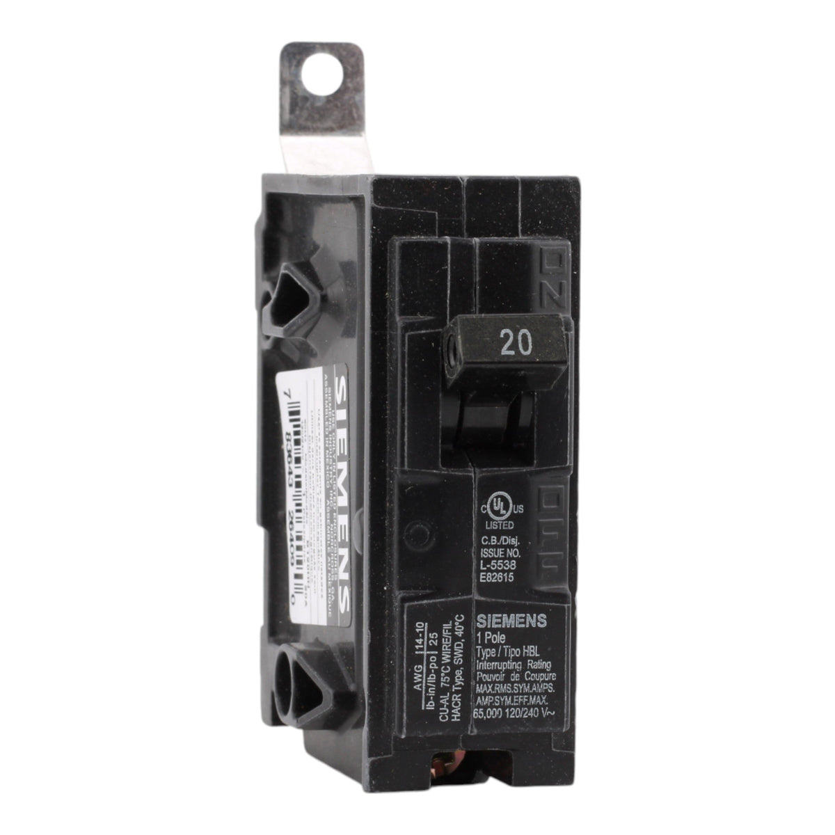 Siemens HBL B120HH 20A 1P 120V Circuit Breaker
