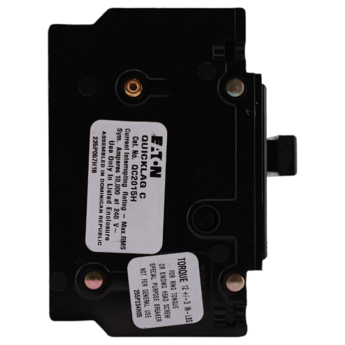 Eaton QC, QC2015H, 15A, 2P, 240V, 10kA, Cable-In/Cable-Out, Circuit Breaker - Image 3