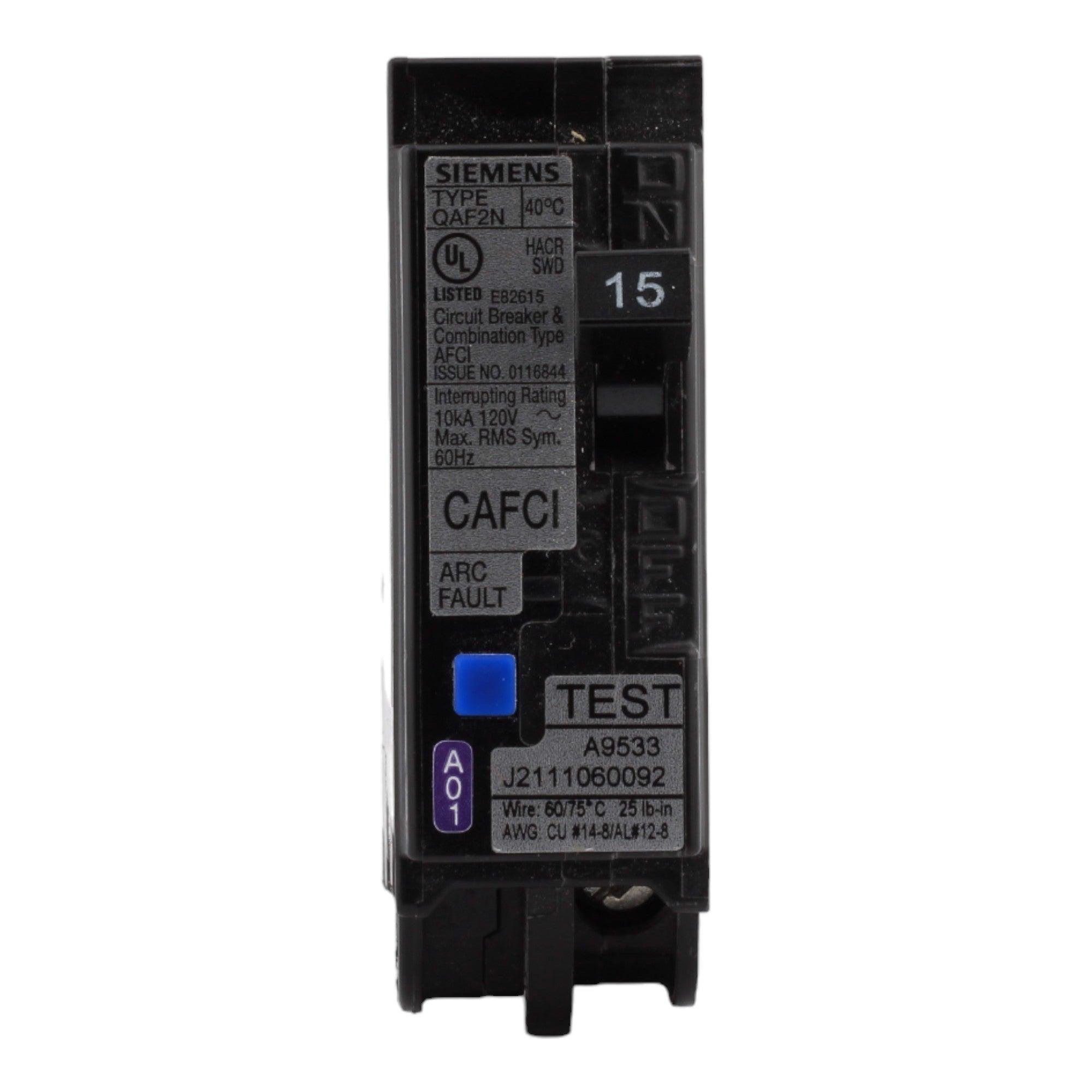 Siemens QA115AFCN 15A 1P 120V AFCI Plug on Neutral Circuit Breaker - Image 3