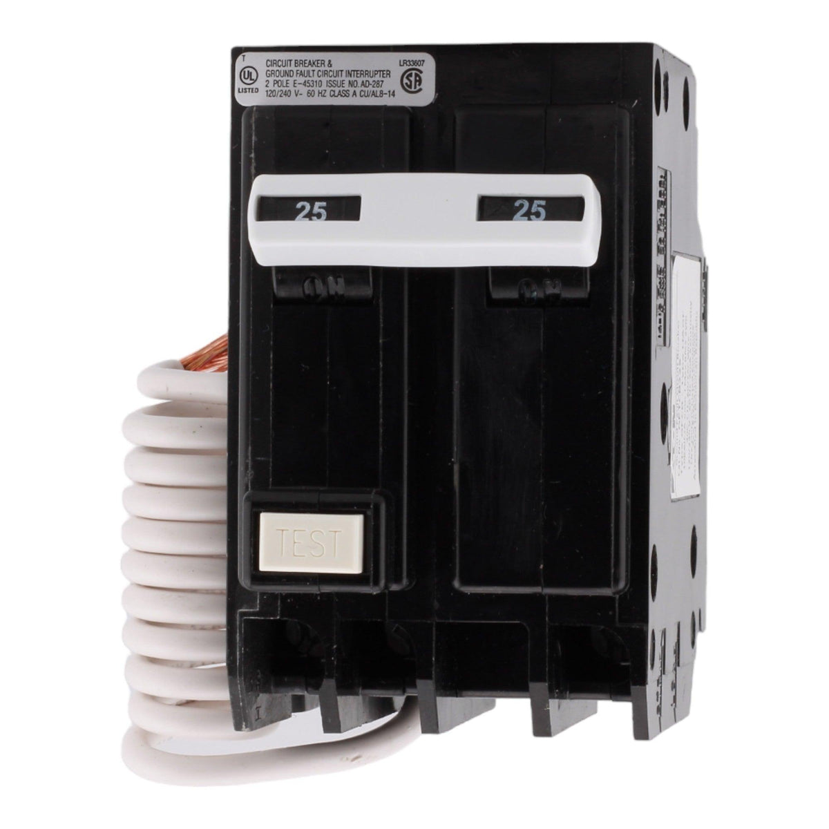 Eaton GFTCB225 25 Amp Double Pole 240V Pigtail-Neutral GFCI Ground Fault Circuit Breaker UL - Image 2